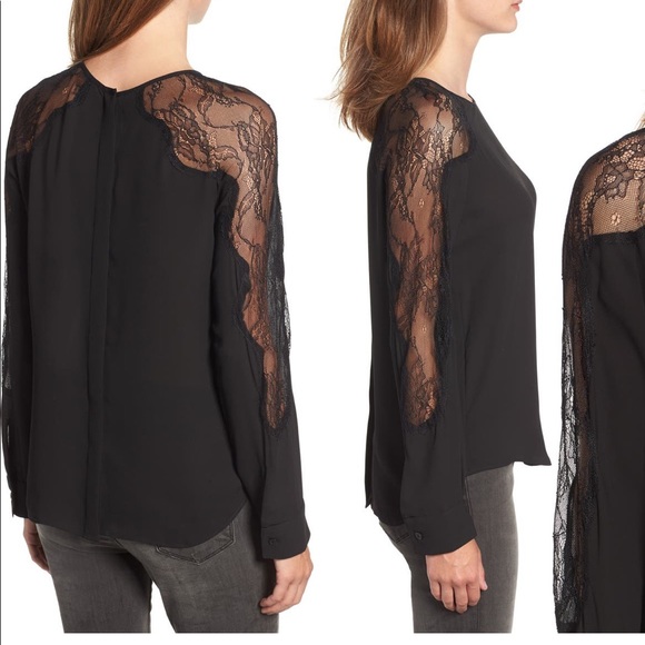 Chelsea28 Lace Inset Blouse - Picture 2 of 5